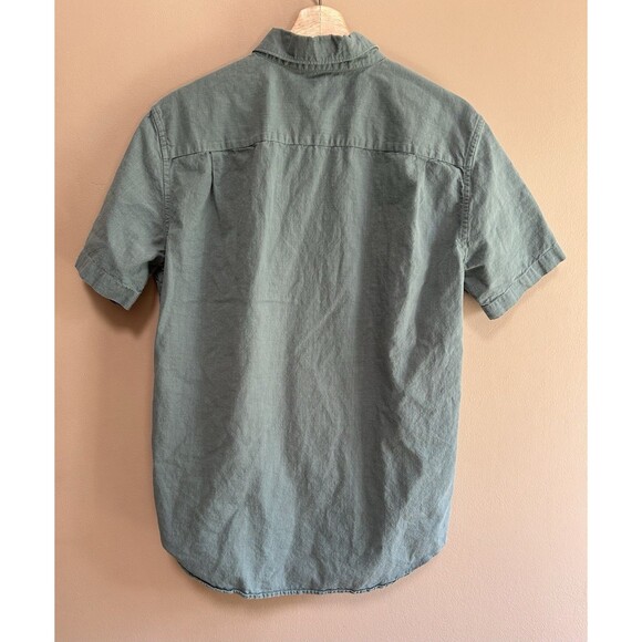 Set of 2 unbranded Men's Size Medium Button Up Linen Shirts Blue Green Casual - Picture 11 of 13